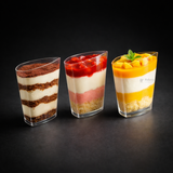 Clear Plastic Dessert Cup | Tall Triangle Shape | D31 | Pack of 30