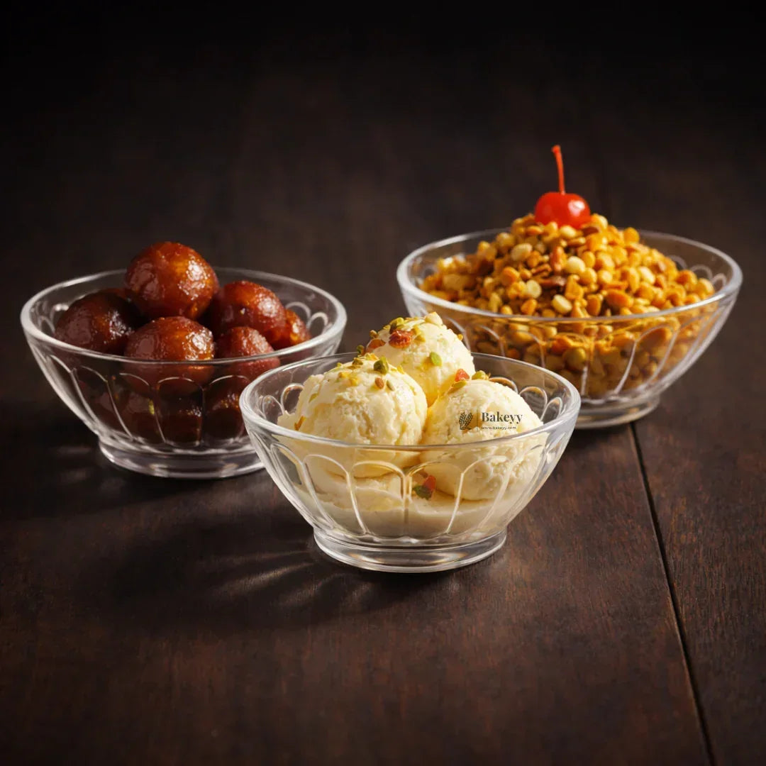 Clear Plastic Dessert & Serving Bowl | Dessert Bowl | D56 | Pack of 25 - Bakeyy.com - India - Clear Plastic Dessert & Serving Bowl | Dessert Bowl | D56 | Pack of 25 - Default Title 225.00