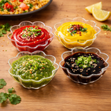 Clear Flower-Shape Dip & Sauce Bowl | Flower Shape Bowl | D-43 | Pack of 25