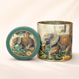Elephant & Camel Printed Decorative Metal Tin Box | 1 Piece