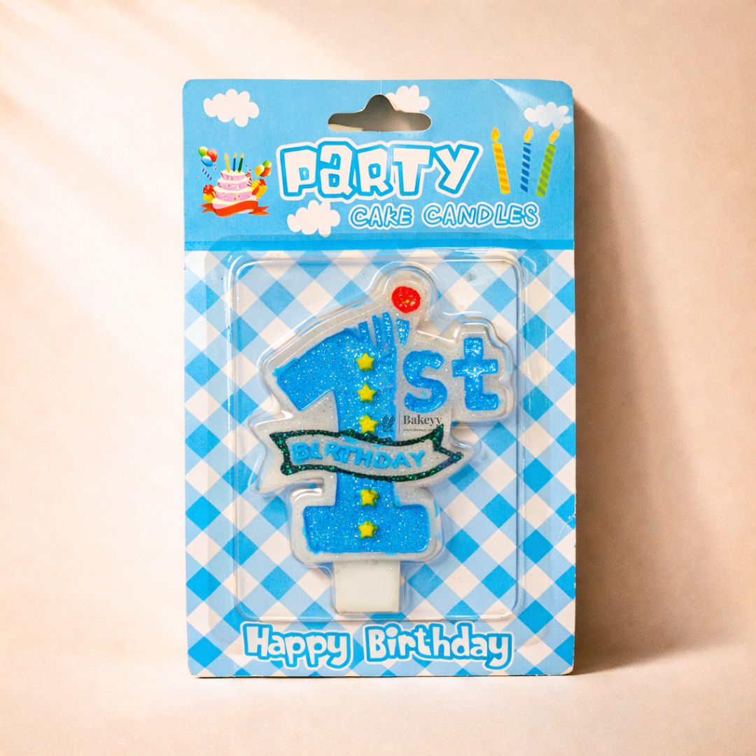 First Birthday Cake Candle | Pink & Blue | 1 Piece