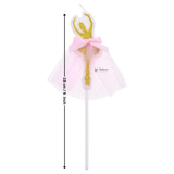 Elegant Ballerina Cake Candle Topper | Gold & Pink Design | 1 Piece