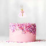 Elegant Ballerina Cake Candle Topper | Gold & Pink Design | 1 Piece