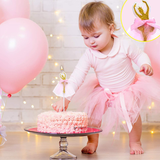 Elegant Ballerina Cake Candle Topper | Gold & Pink Design | 1 Piece