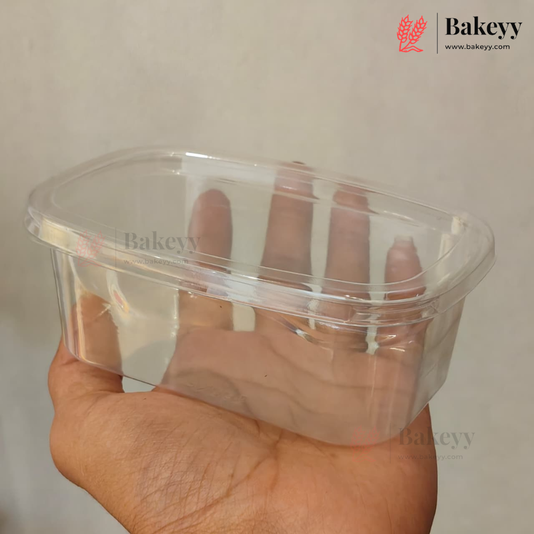 350ml Clear Oval Plastic Dessert Container with Lid | Pack of 50