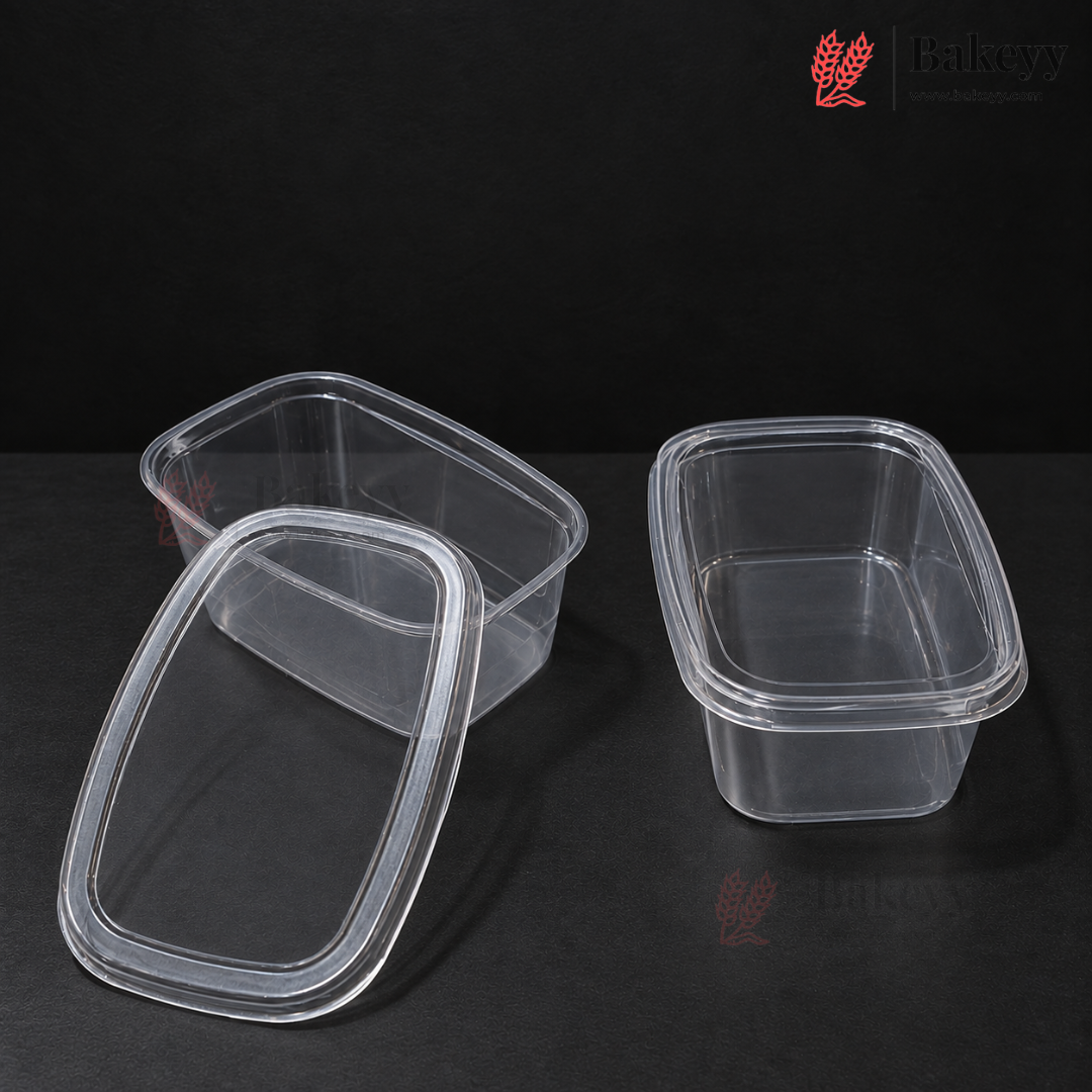 350ml Clear Oval Plastic Dessert Container with Lid | Pack of 50
