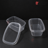 350ml Clear Oval Plastic Dessert Container with Lid | Pack of 50