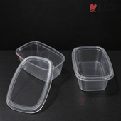 350ml Clear Oval Plastic Dessert Container with Lid | Pack of 50