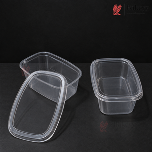 350ml Clear Oval Plastic Dessert Container with Lid | Pack of 50