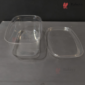 350ml Clear Oval Plastic Dessert Container with Lid | Pack of 50