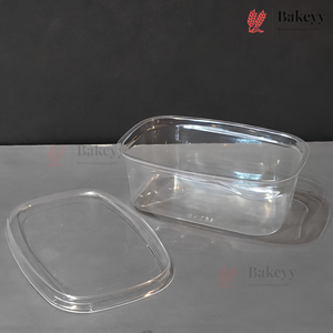350ml Clear Oval Plastic Dessert Container with Lid | Pack of 50