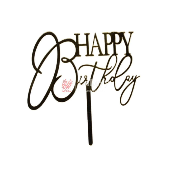 4" inch Happy Birthday Cake Topper - Bakeyy.com