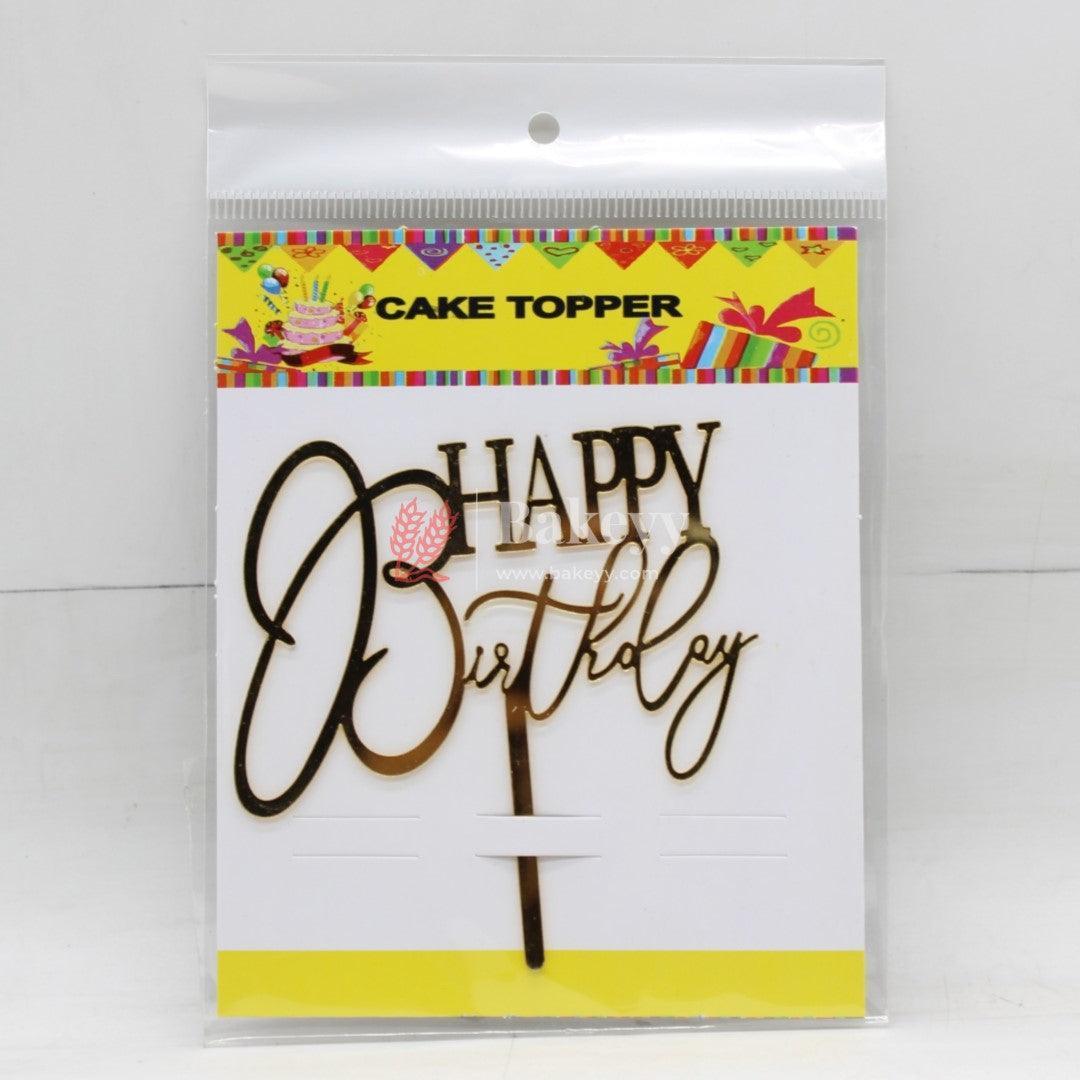 5" inch Happy Birthday Cake Topper - Bakeyy.com - India - 5" inch Happy Birthday Cake Topper - Default Title