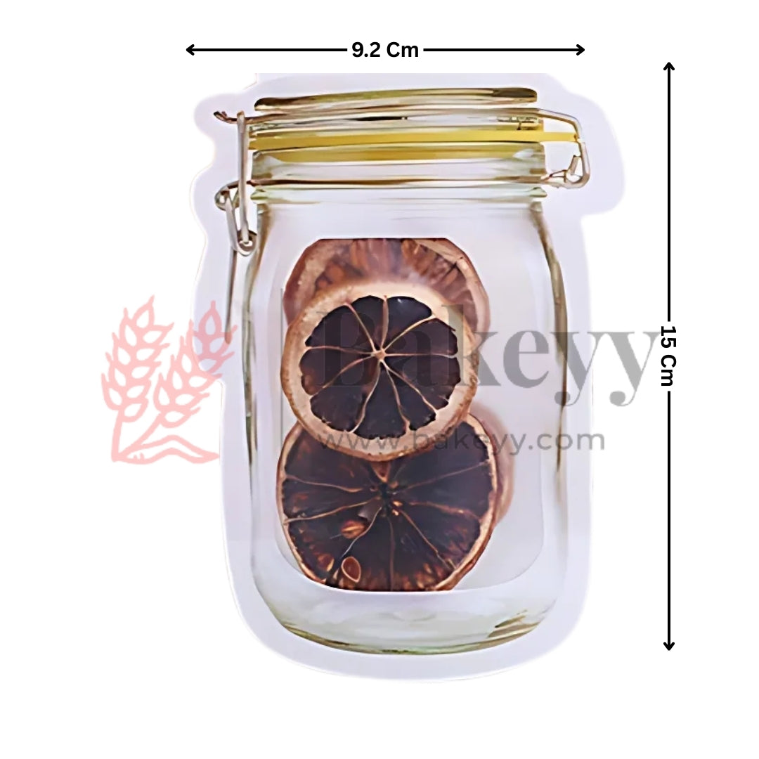 Yellow Jar Zip Lock Pouch |9.2 cm x 15 cm |Mason Jar Design| Pack of 50