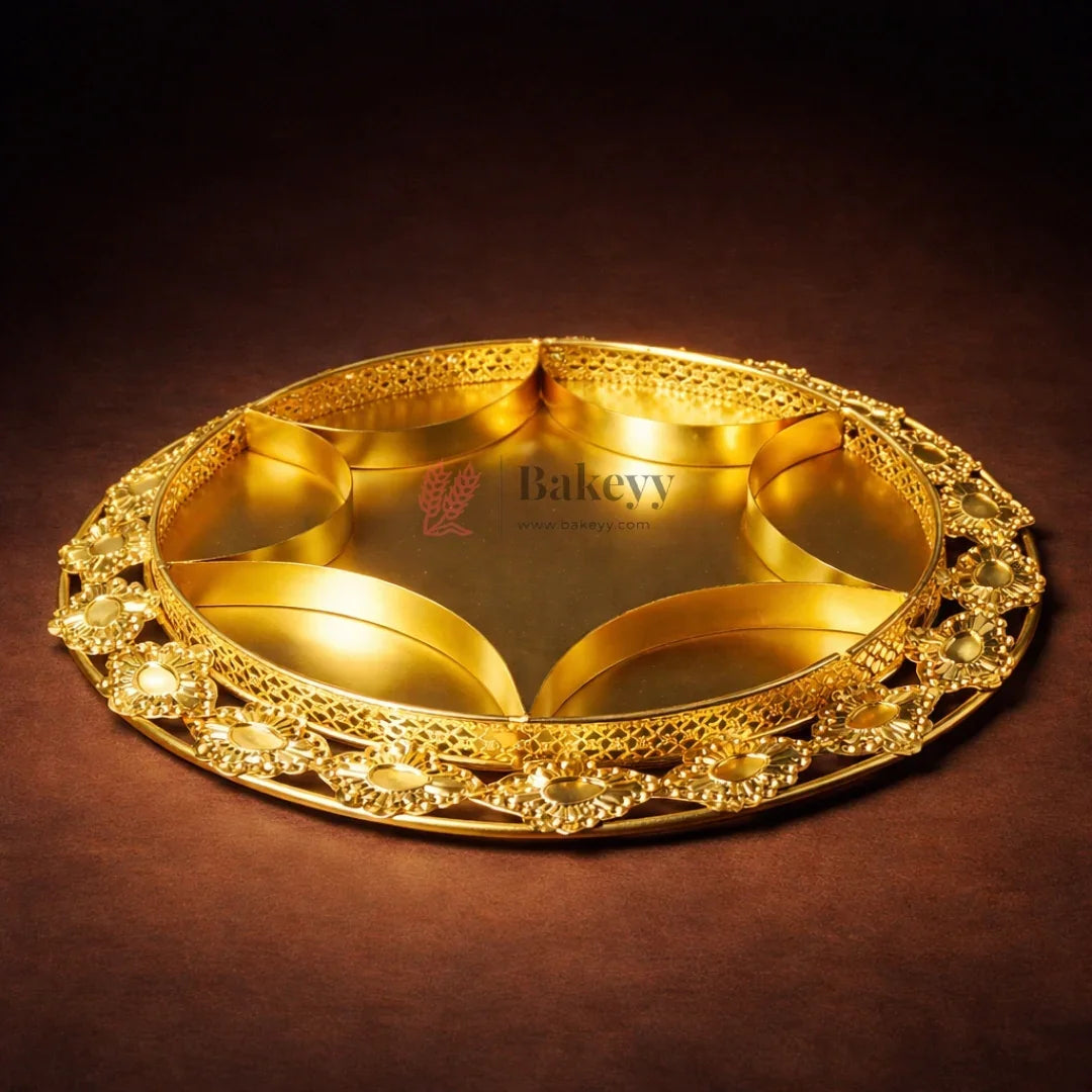 30cmLuxuriousGold-Plated6-PartitionServingTrayPackof1_2 - Bakeyy.com