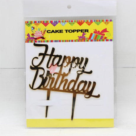 4" inch Happy Birthday Cake Topper - Bakeyy.com - India - 4" inch Happy Birthday Cake Topper - Default Title