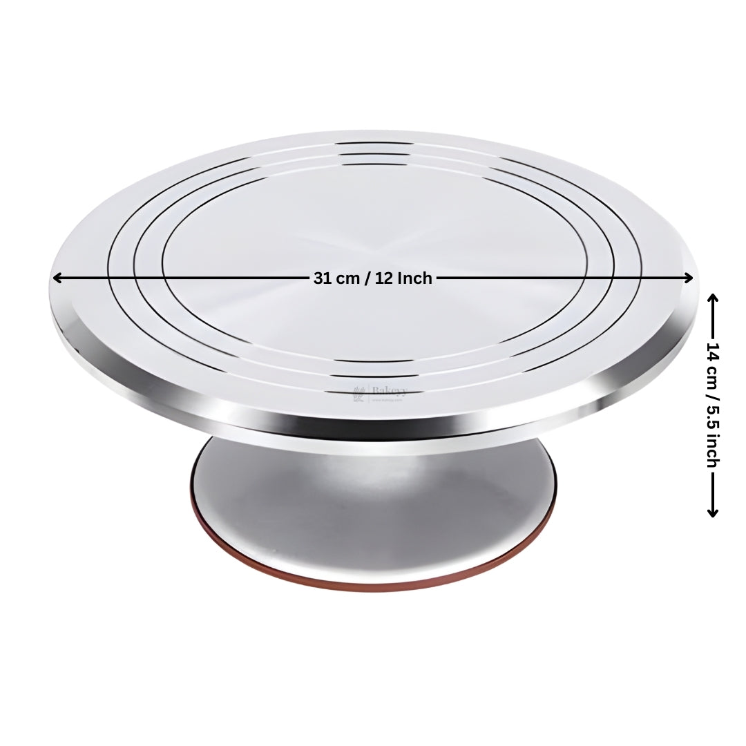 Cake Turntable with Non-Slip Base | Smooth Rotating Cake Decorating Stand | Heavy-Duty Baking Tool | Pack of 1