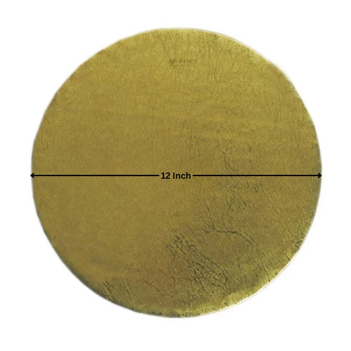 12 inch round gold cake board for bakery and baking supplies from Bakeyy.com