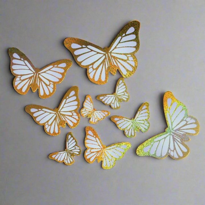 10 pcs shiny butterfly Birthday Cake Topper| decoration Toppers| Bday Decorations Items - Bakeyy.com