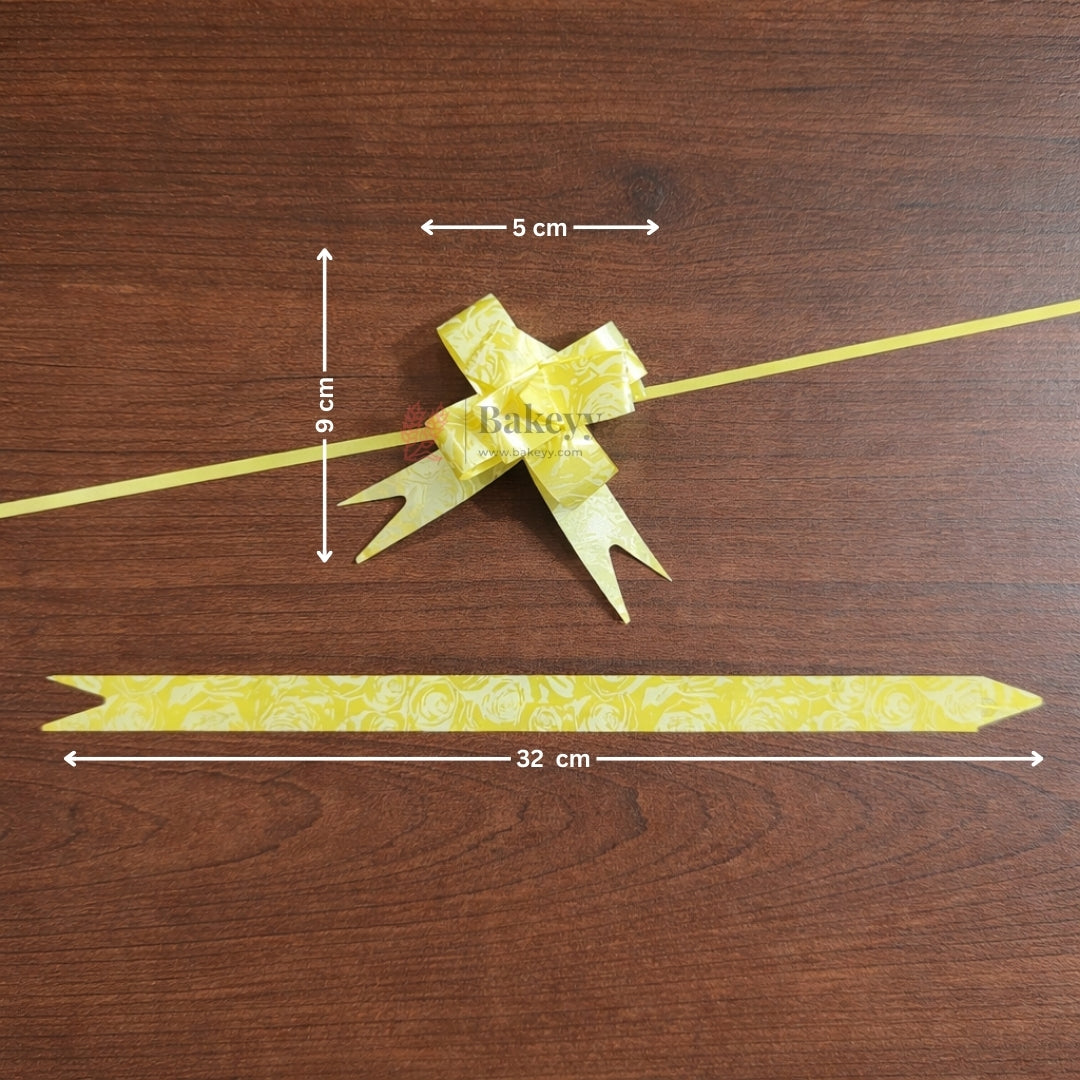 32 cm Printed Pattern Pull Up Gift Ribbon Bow | Easy Self-Tie Decorative Ribbon for Gift Wrapping & Hampers | Multiple Designs Available | Pack of 10