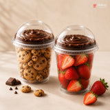 350ml Clear PET Cookie Cup with Dome Lid | Dessert Packaging Cup | Pack of 50