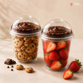 350ml Clear PET Cookie Cup with Dome Lid | Dessert Packaging Cup | Pack of 50
