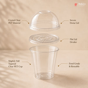 350ml Clear PET Cookie Cup with Dome Lid | Dessert Packaging Cup | Pack of 50