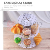 Tier Layer Cupcake Dessert Paper Stand Display Rack | Silver Dotted| 1 Piece