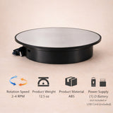 360° Electric Mirror Turntable with Dual Power Option | USB & D Battery | 2–4 RPM Rotating Display Stand | Pack of 1