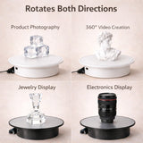 360° Electric Mirror Turntable with Dual Power Option | USB & D Battery | 2–4 RPM Rotating Display Stand | Pack of 1