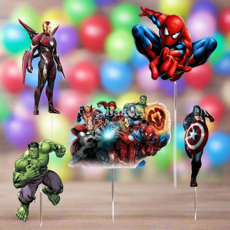 6pcs Avengers theme Birthday Cake Topper| Cupcake Toppers| Bday Decorations Items - Bakeyy.com - India - 6pcs Avengers theme Birthday Cake Topper| Cupcake Toppers| Bday Decorations Items - Default Title