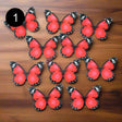 10 Pcs Butterfly Decoration Topper | 3D Butterfly Party Decorations - Bakeyy.com - India - 10 Pcs Butterfly Decoration Topper | 3D Butterfly Party Decorations - Red