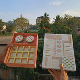 Premium rigid box with festive decorative lid for an upscale look
Gold cavity tray insert for neat, secure sweet/chocolate placement
Dual-compartment layout: sweets tray section + 2-jar space
Strong structure to help protect items during handling &amp; transport
Ideal for gifting: weddings, festivals, corporate gifting, return gifts, hampers
Reusable as premium storage or keepsake packaging