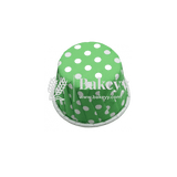 3830 Green Polka Dot Muffin Cup |Pack of 100 | Curl Edge | Cupcake Liner | Small - Bakeyy.com - India - 3830 Green Polka Dot Muffin Cup |Pack of 100 | Curl Edge | Cupcake Liner | Small - Default Title