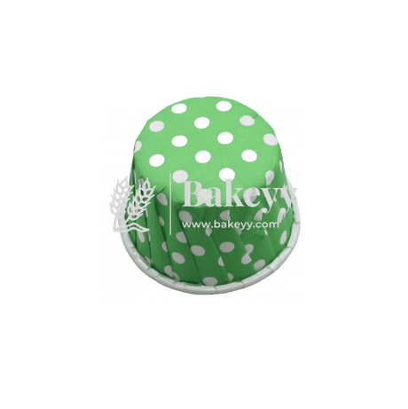 3830 Green Polka Dot Muffin Cup |Pack of 100 | Curl Edge | Cupcake Liner | Small - Bakeyy.com - India - 3830 Green Polka Dot Muffin Cup |Pack of 100 | Curl Edge | Cupcake Liner | Small - Default Title