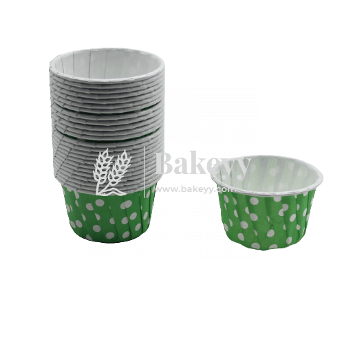 3830 Green Polka Dot Muffin Cup |Pack of 100 | Curl Edge | Cupcake Liner | Small - Bakeyy.com - India - 3830 Green Polka Dot Muffin Cup |Pack of 100 | Curl Edge | Cupcake Liner | Small - Default Title