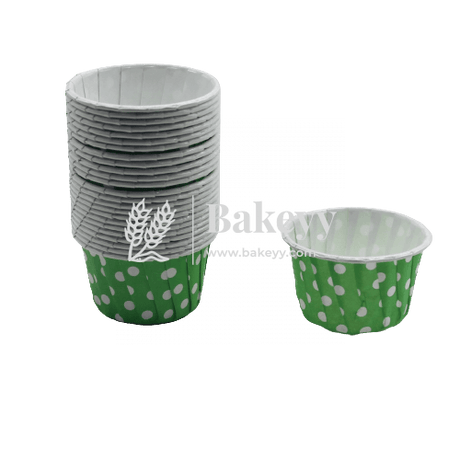 3830 Green Polka Dot Muffin Cup |Pack of 100 | Curl Edge | Cupcake Liner | Small - Bakeyy.com - India - 3830 Green Polka Dot Muffin Cup |Pack of 100 | Curl Edge | Cupcake Liner | Small - Default Title