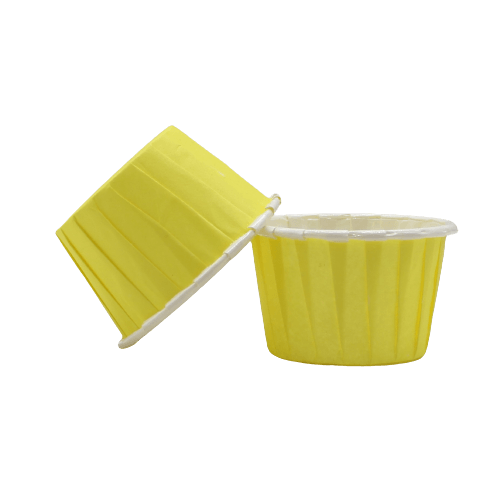 3830 Plain yellow Muffin Cup | Curl Edge | Cupcake Liner | Small | pack Of 100 - Bakeyy.com