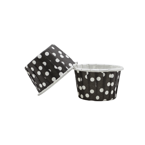 3830 Polka Dot Black Muffin Cup | Curl Edge | Cupcake Liner | Small | pack Of 100 - Bakeyy.com - India - 3830 Polka Dot Black Muffin Cup | Curl Edge | Cupcake Liner | Small | pack Of 100 - Default Title