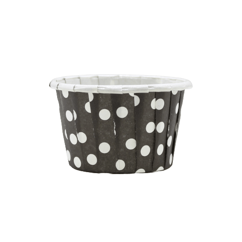 3830 Polka Dot Black Muffin Cup | Curl Edge | Cupcake Liner | Small | pack Of 100 - Bakeyy.com - India - 3830 Polka Dot Black Muffin Cup | Curl Edge | Cupcake Liner | Small | pack Of 100 - Default Title