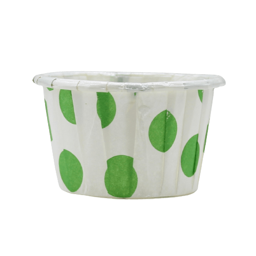 3830 Polka Dot Green Muffin Cup | Curl Edge | Cupcake Liner | Small | pack Of 100 - Bakeyy.com - India - 3830 Polka Dot Green Muffin Cup | Curl Edge | Cupcake Liner | Small | pack Of 100 - Default Title