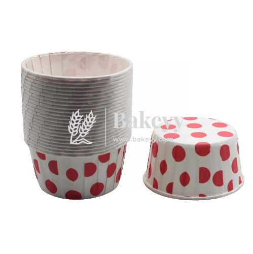 3830 Red Dotted Muffin Cup| Pack of 100 | Curl Edge | Cupcake Liner | Small - Bakeyy.com - India - 3830 Red Dotted Muffin Cup| Pack of 100 | Curl Edge | Cupcake Liner | Small - Default Title