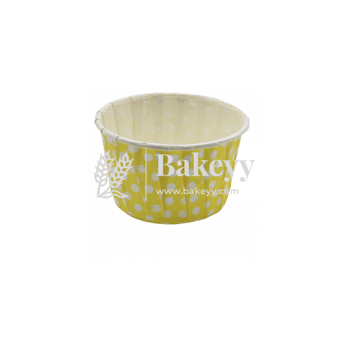 3830 Yellow Polka Dot Muffin Cup | Curl Edge | Cupcake Liner | Small | Pack of 100 - Bakeyy.com - India - 3830 Yellow Polka Dot Muffin Cup | Curl Edge | Cupcake Liner | Small | Pack of 100 - Default Title