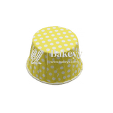 3830 Yellow Polka Dot Muffin Cup | Curl Edge | Cupcake Liner | Small | Pack of 100 - Bakeyy.com - India - 3830 Yellow Polka Dot Muffin Cup | Curl Edge | Cupcake Liner | Small | Pack of 100 - Default Title