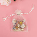 13x18 CM | Organza Potli Bags | Cream Colour | Candy Bag| Pack of 99