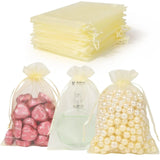 13x18 CM | Organza Potli Bags | Cream Colour | Candy Bag| Pack of 99