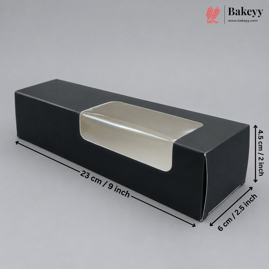 3 Color Rectangular Window Packaging Box | Black, White & Kraft Gift Box for Chocolates, Sweets & Bakery Items