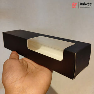 3 Color Rectangular Window Packaging Box | Black, White & Kraft Gift Box for Chocolates, Sweets & Bakery Items
