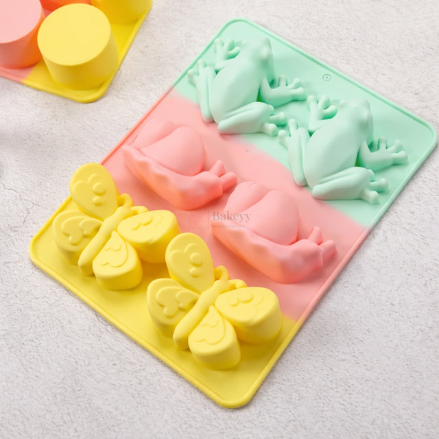 3D Butterfly Crab Frog Silicone Chocolate Mould Animal Shape Candy & Dessert Mould | Pack of 1