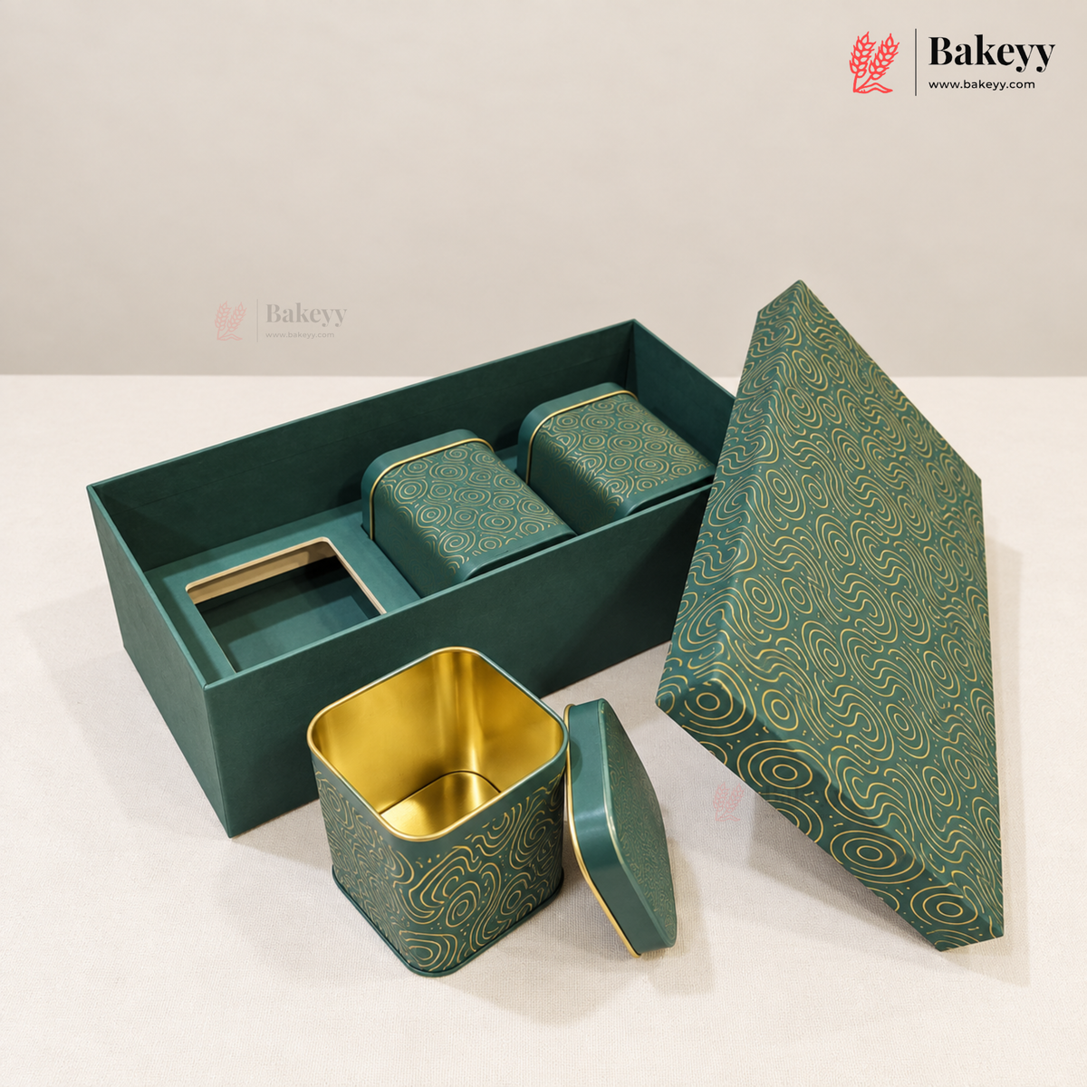 3 Tin | Rectangle Hamper Gift Box | 3 Colors | Pack of 1